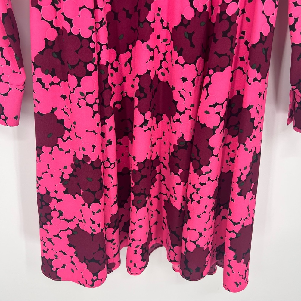 Kate Spade Pink Floral Mini Dress Long Sleeve Fit & Flare Size 0 - Picture 7 of 12